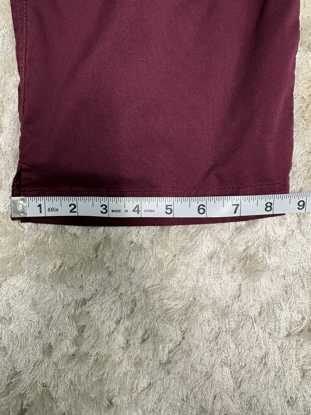 Butter soft 10 pocket Cargo Stretch scrub pants: Burgundy Wine: Drawstring waist - Picture 6 of 12